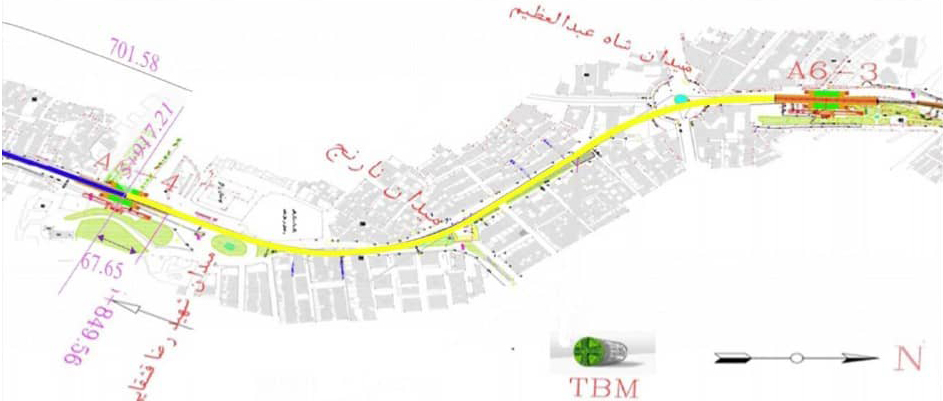 محدوده توسعه جنوبی خط 6 متروی تهران