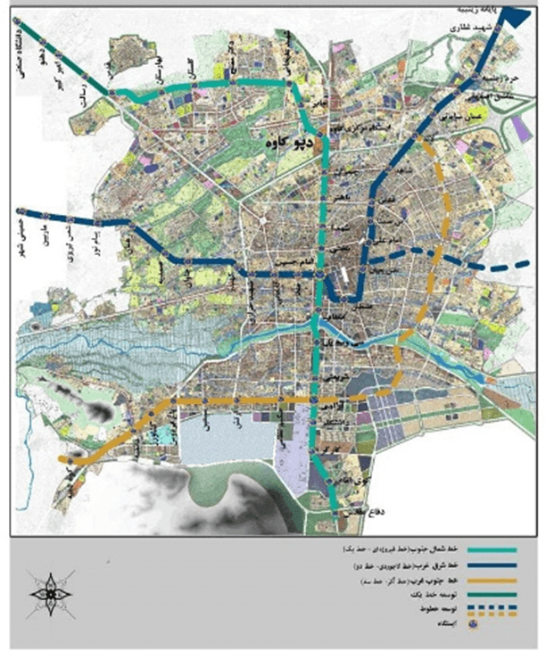 نقشه قطار شهری اصفهان